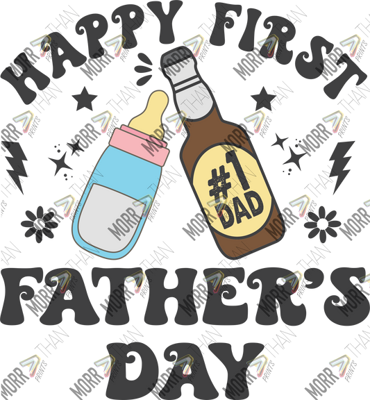 Happy First Fathers Day Bottle and Beer