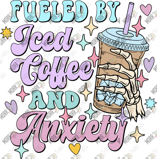 Fueled By Iced Coffee and Anxiety Skeleton Hand