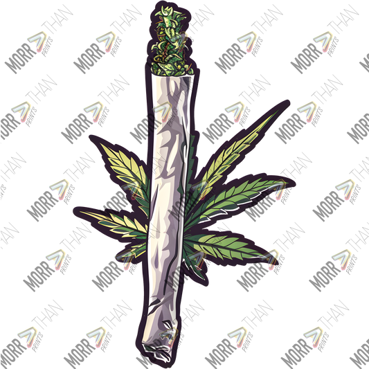 Marijuana Leaf With Filled Joint