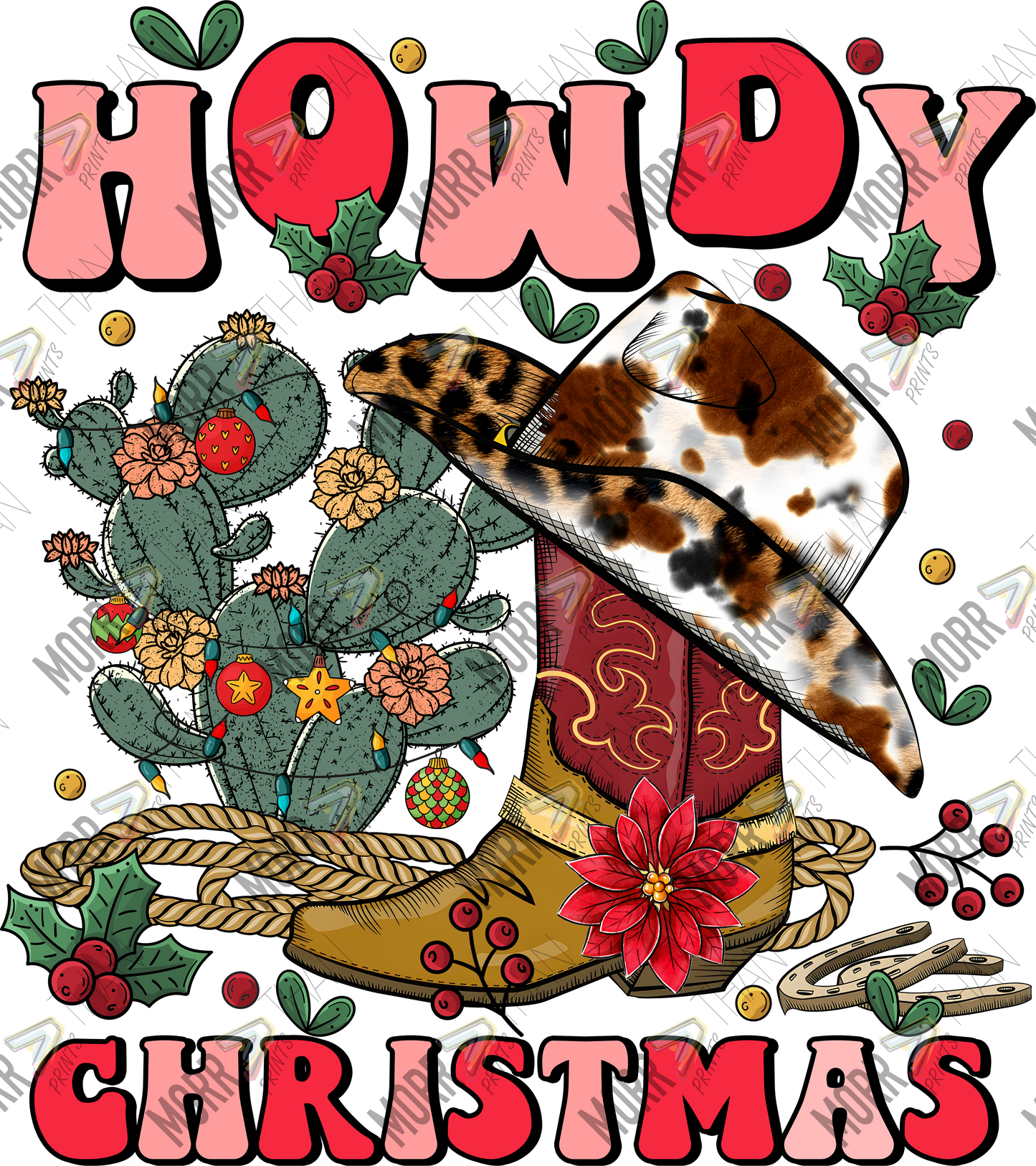 Howdy Christmas Western Boot