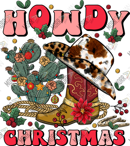 Howdy Christmas Western Boot