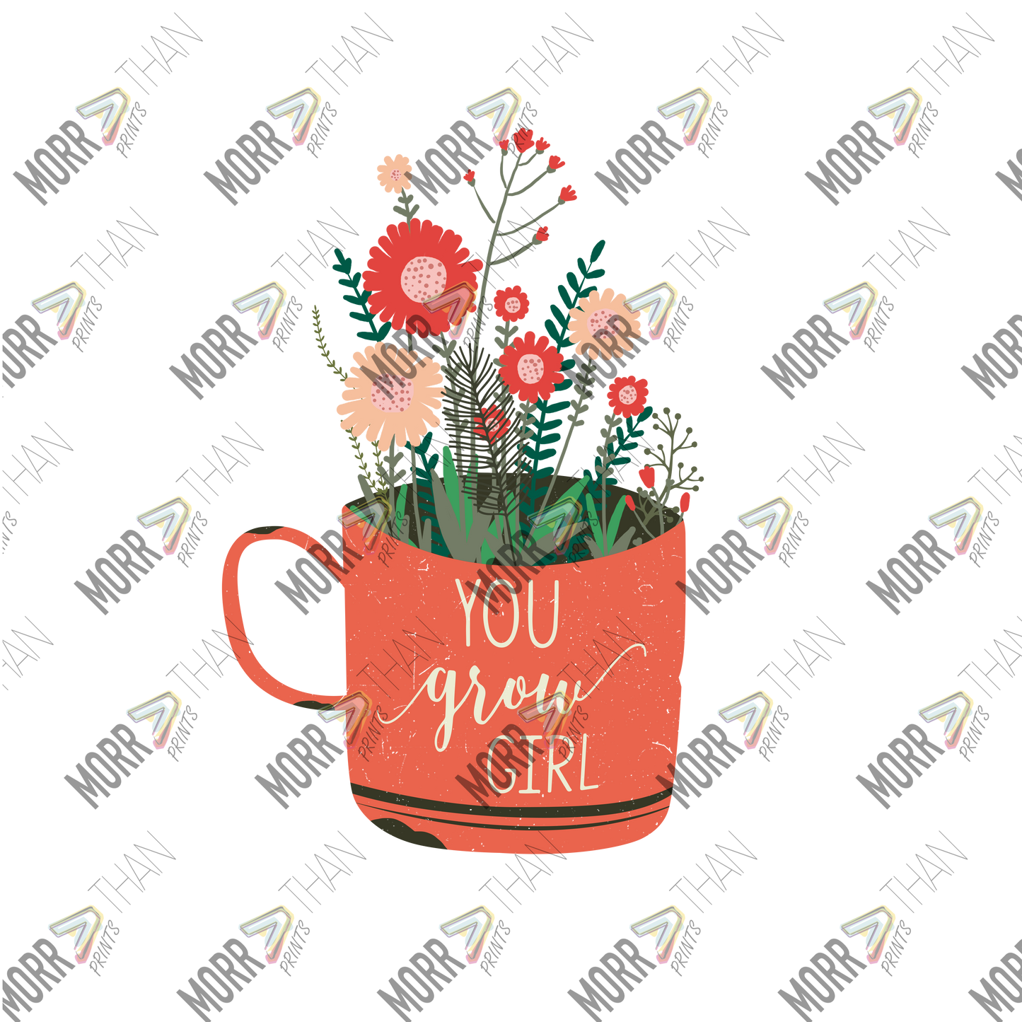 You Grow Girl Tin Cup Pot