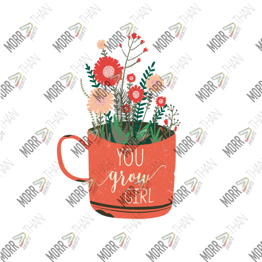 You Grow Girl Tin Cup Pot