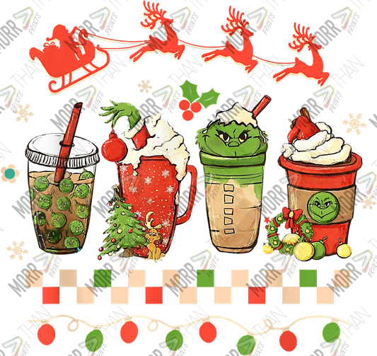 Grinch Coffee Variety Christmas DTF Print