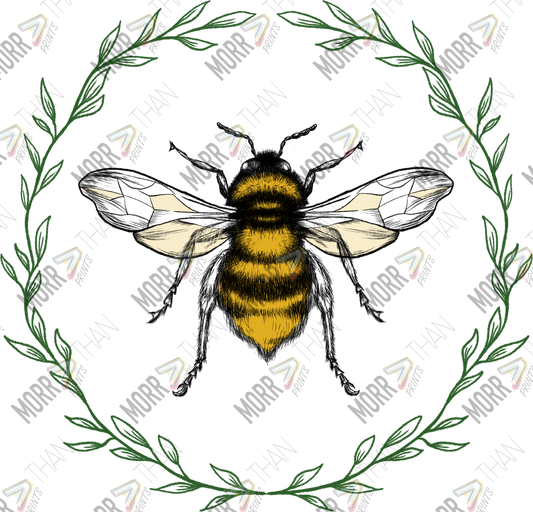 Bee With Leaf Ring DTF Print