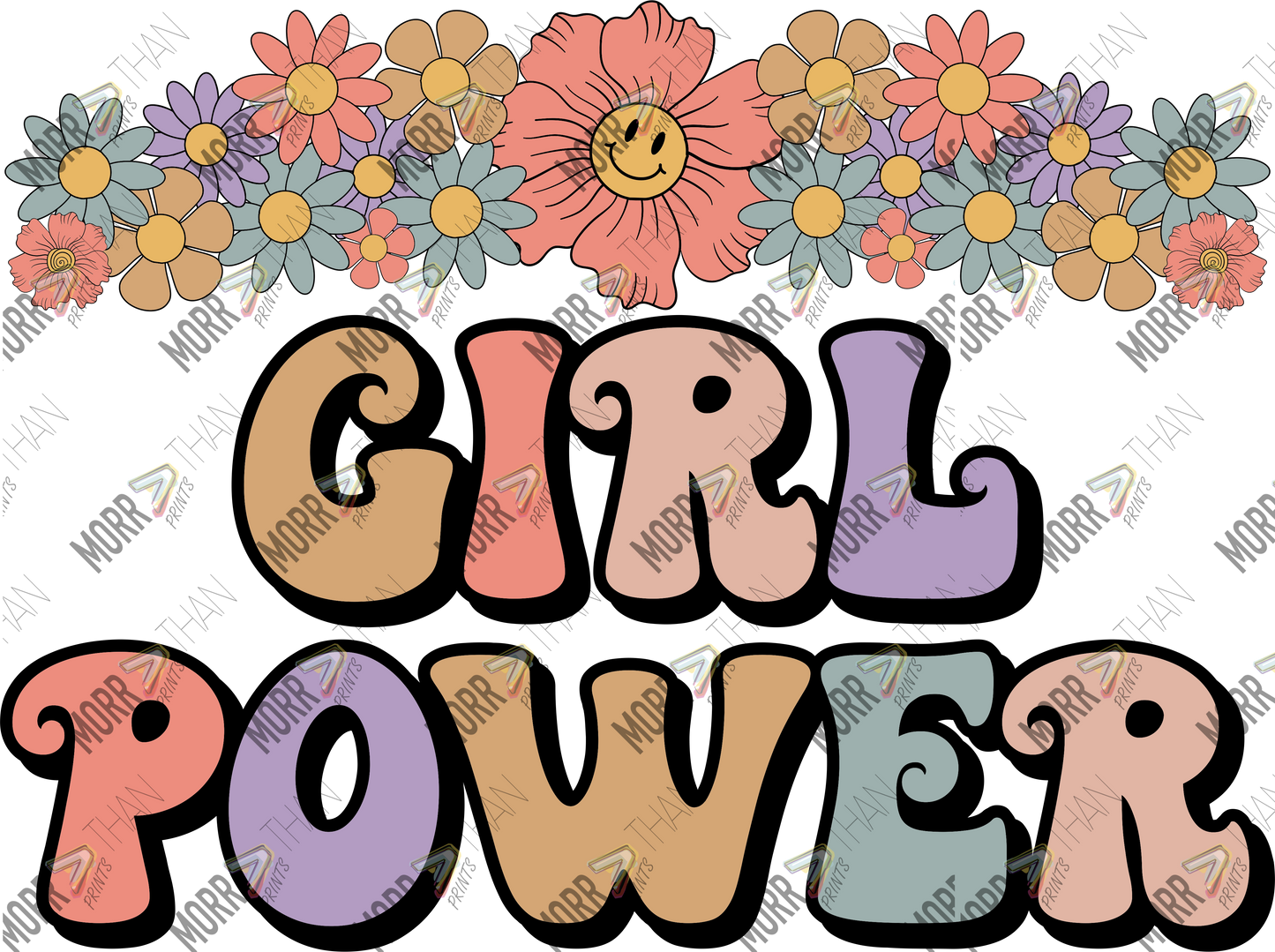 Girl Power Bold Smiley Flowers