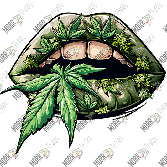 Marijuana Lips and Leaf