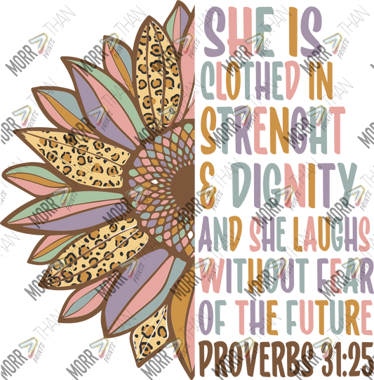 Proverbs 31:25 Colorful Split Flower