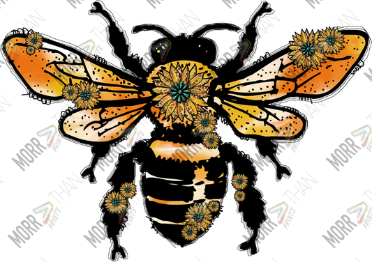 Western Turquoise Sunflower Bee DTF Print