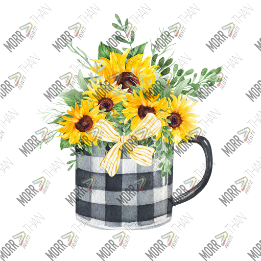 Sunflowers In Plaid Pot