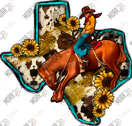 Texas State Cowboy DTF Print