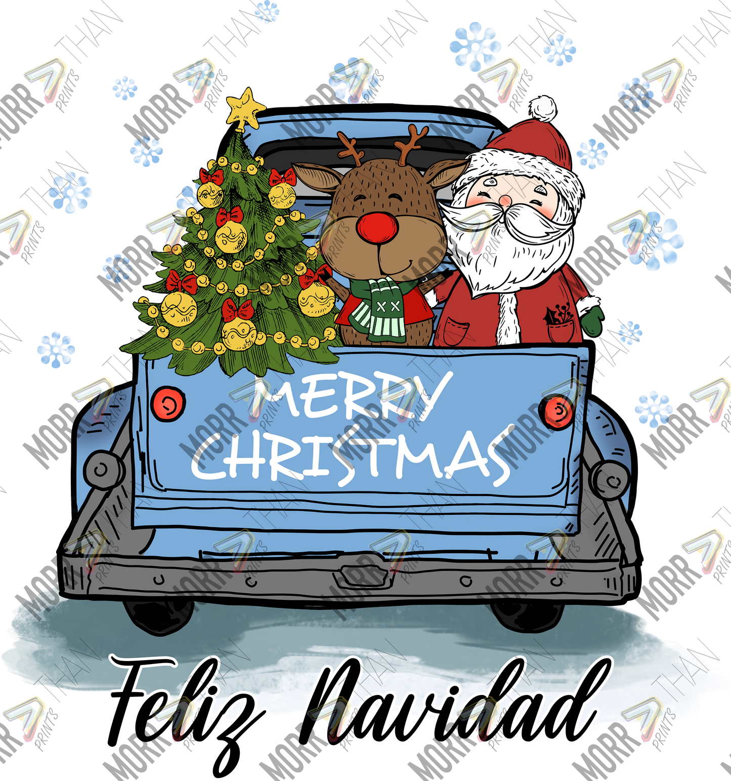 Feliz Navidad Blue Truck