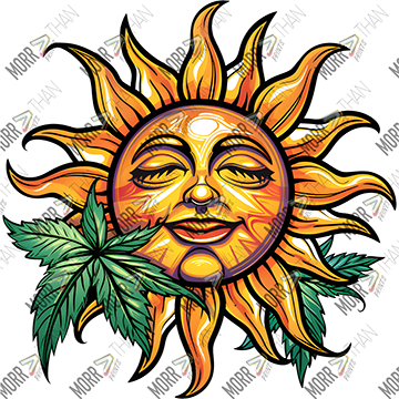 Sun with Marijuana Leaves