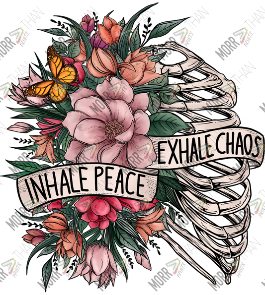 Inhale Peace Exhale Chaos Lungs DTF Print