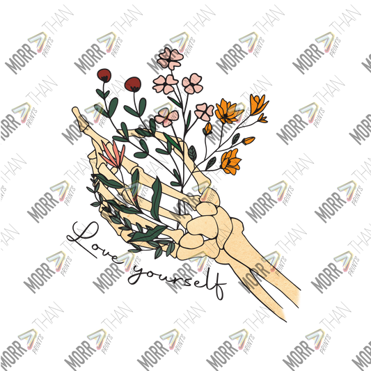 Love Yourself Skeleton Hand Flowers