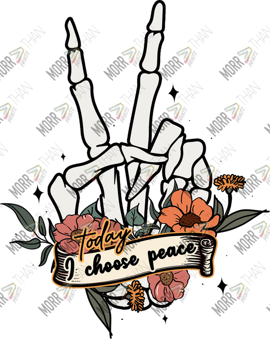 Chose Peace Skeleton Hand DTF Print