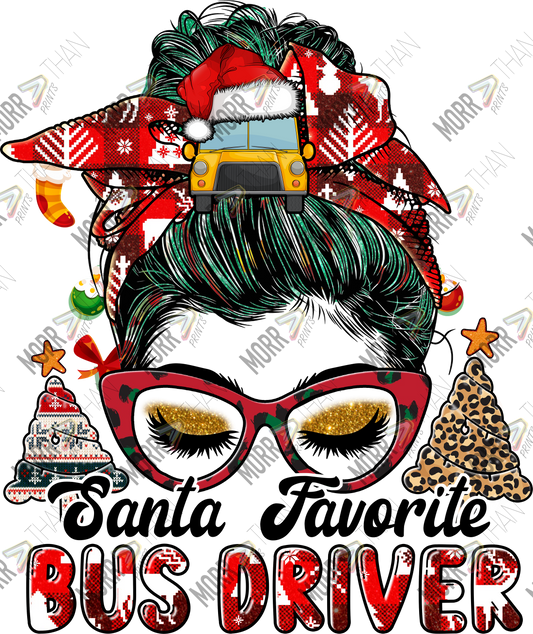 Messy Bun Christmas Bus