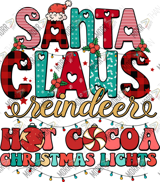 Santa Claus, Reindeer, Hot Cocoa, Christmas Lights