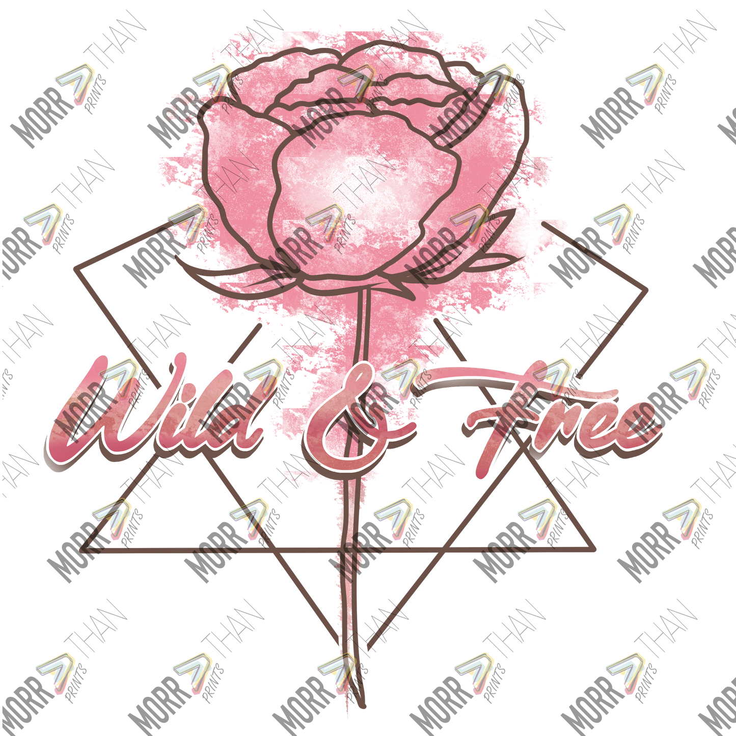 Wild and Free Pink Cursive Rose