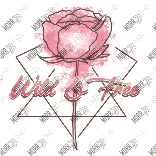 Wild and Free Pink Cursive Rose